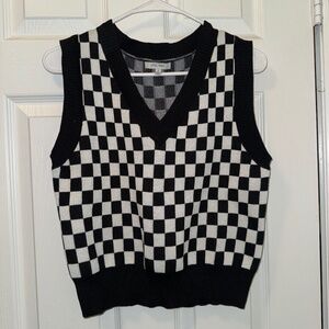 Checkered sweater vest